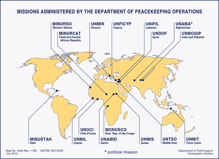 1 Missions administered by the UN Department of Peacekeeping